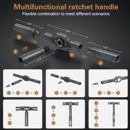 Set di Cacciaviti Magnetici 24 in 1 con Cricchetto – Kit Professionale per Riparazioni di Precisione