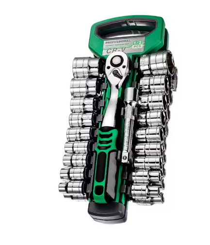 Set di Bussole e Cricchetto Professionale 21 Pezzi – 72D Drive 1/4”-3/8”-1/2” per Riparazioni Auto e Officina