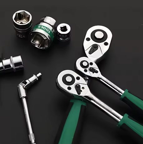 Set di Bussole e Cricchetto Professionale 21 Pezzi – 72D Drive 1/4”-3/8”-1/2” per Riparazioni Auto e Officina